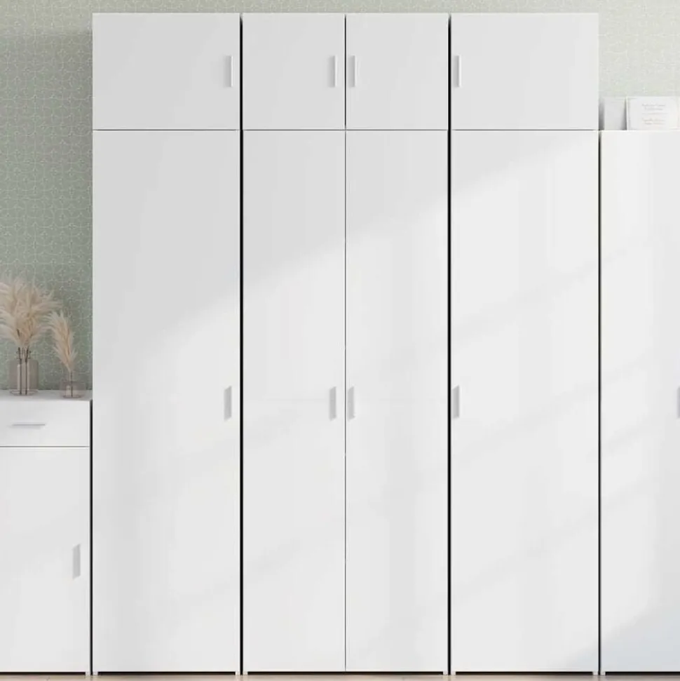 vidaXL Opbergkast 70x42,5x225 cm bewerkt hout wit