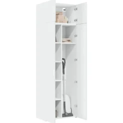 vidaXL Opbergkast 70x42,5x225 cm bewerkt hout wit