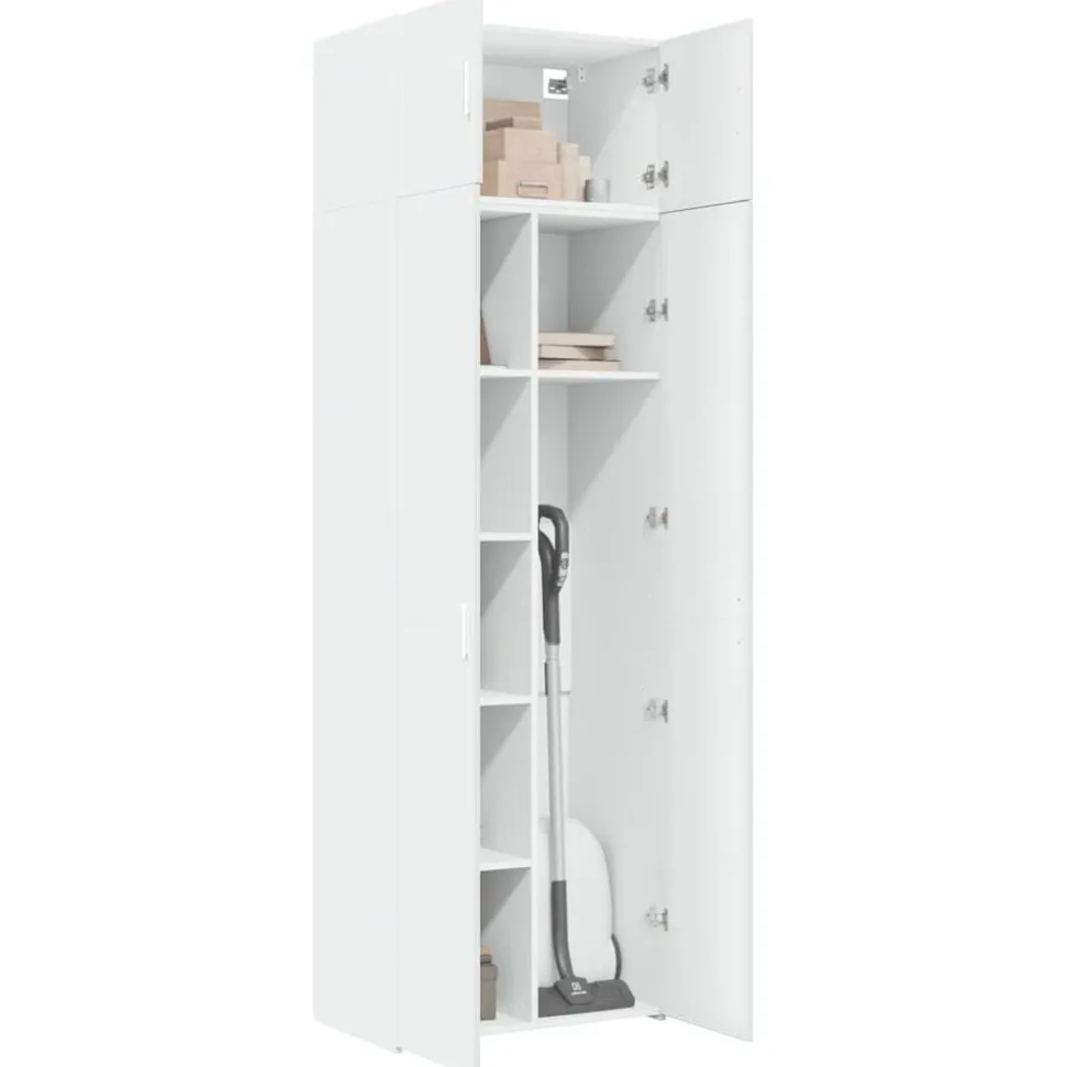 vidaXL Opbergkast 70x42,5x225 cm bewerkt hout wit