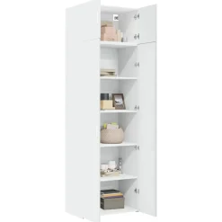 vidaXL Opbergkast 70x42,5x225 cm bewerkt hout wit