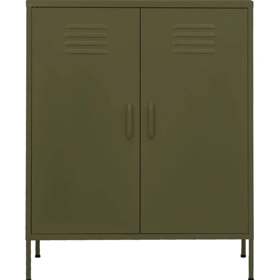 vidaXL Opbergkast 80x35x101,5 cm staal olijfgroen