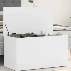vidaXL Opbergkist 84x42x46 cm bewerkt hout wit