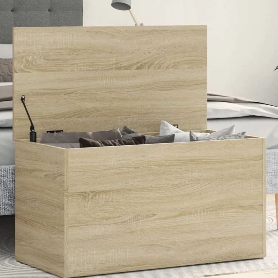 vidaXL Opbergkist 84x42x46 cm bewerkt hout sonoma eikenkleurig