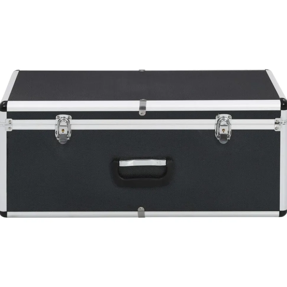 vidaXL Opbergkoffers 2 st aluminium zwart