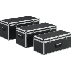vidaXL Opbergkoffers 3 st aluminium zwart