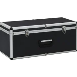 vidaXL Opbergkoffers 3 st aluminium zwart