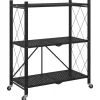 vidaXL Opbergplank op wielen zwart 71x34x88 cm staal