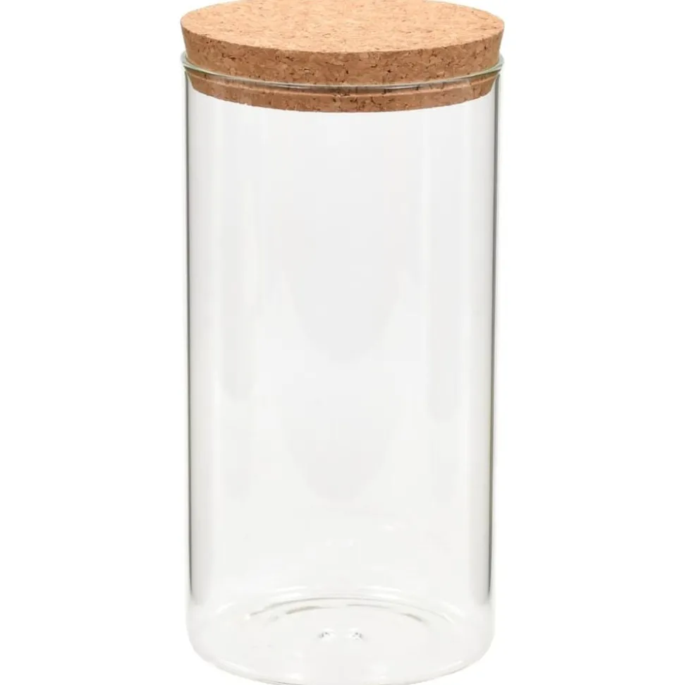 vidaXL Opbergpotten met kurken deksel 6 st 1400 ml glas