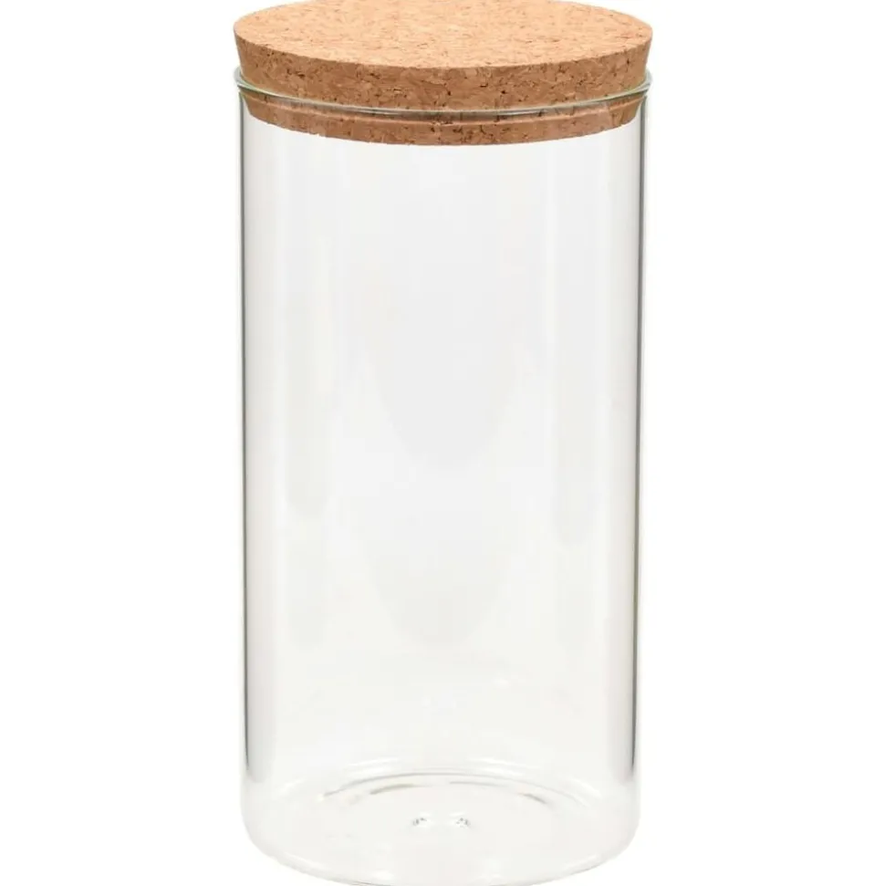 vidaXL Opbergpotten met kurken deksel 6 st 1100 ml glas