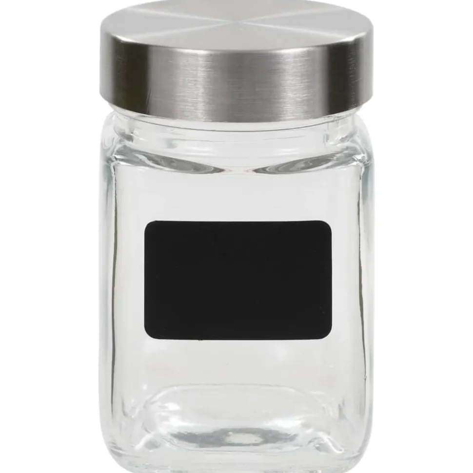 vidaXL Opbergpotten met stickers 12 st 300 ml