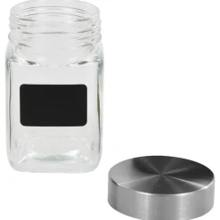 vidaXL Opbergpotten met stickers 12 st 300 ml