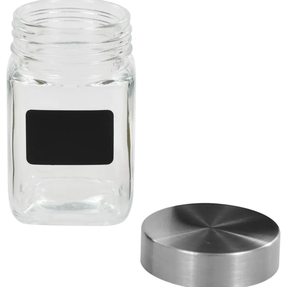 vidaXL Opbergpotten met stickers 12 st 300 ml