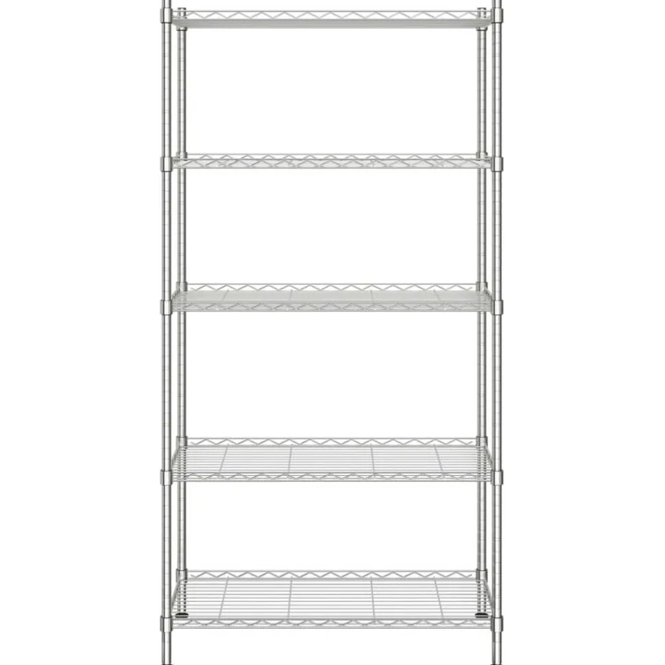 vidaXL Opbergrek 5-laags 250 kg 90x35x180 cm chroomkleurig