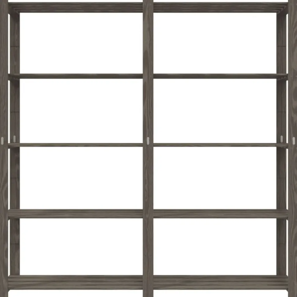 vidaXL Opbergrek 5-laags 170x38x170 cm massief grenenhout grijs