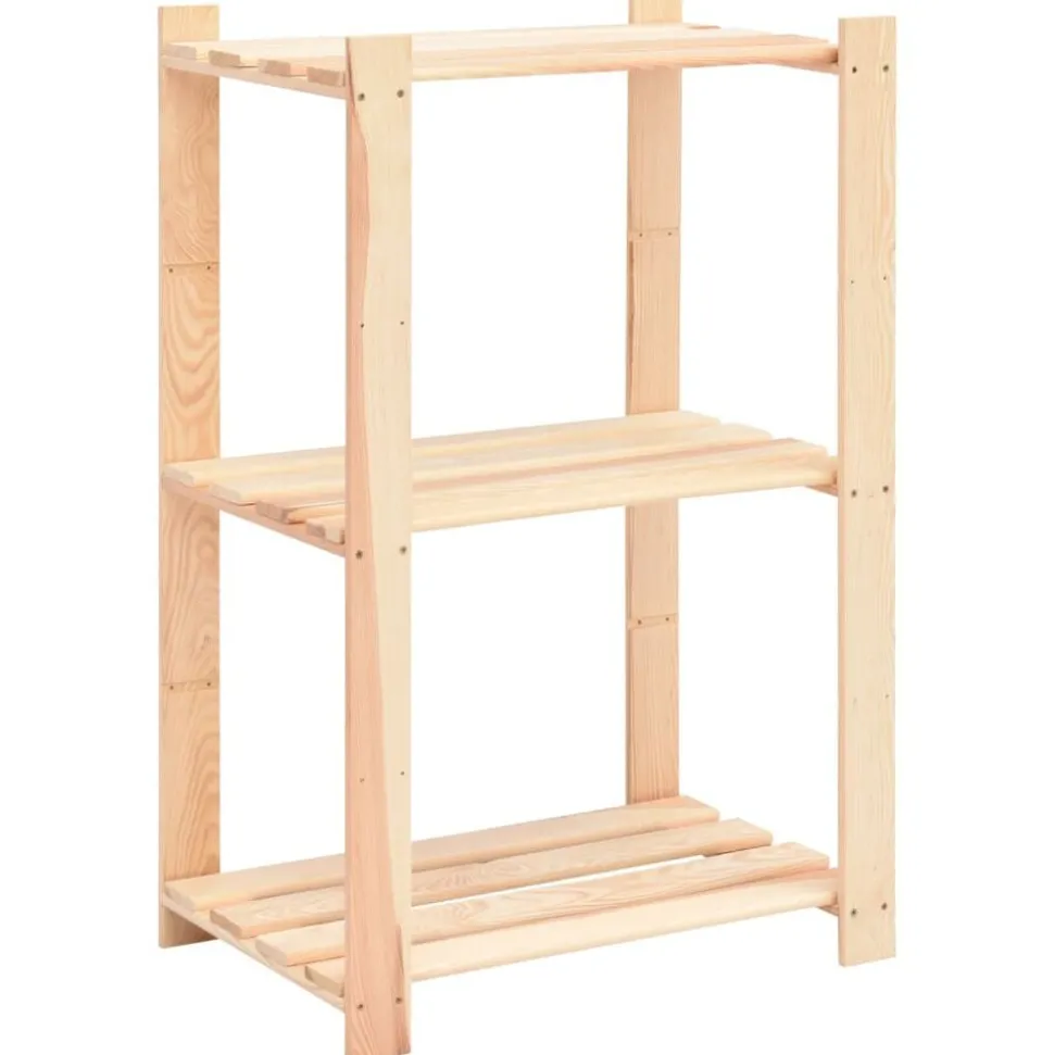 vidaXL Opbergrek 3-laags 60x38x90 cm massief grenenhout 150 kg