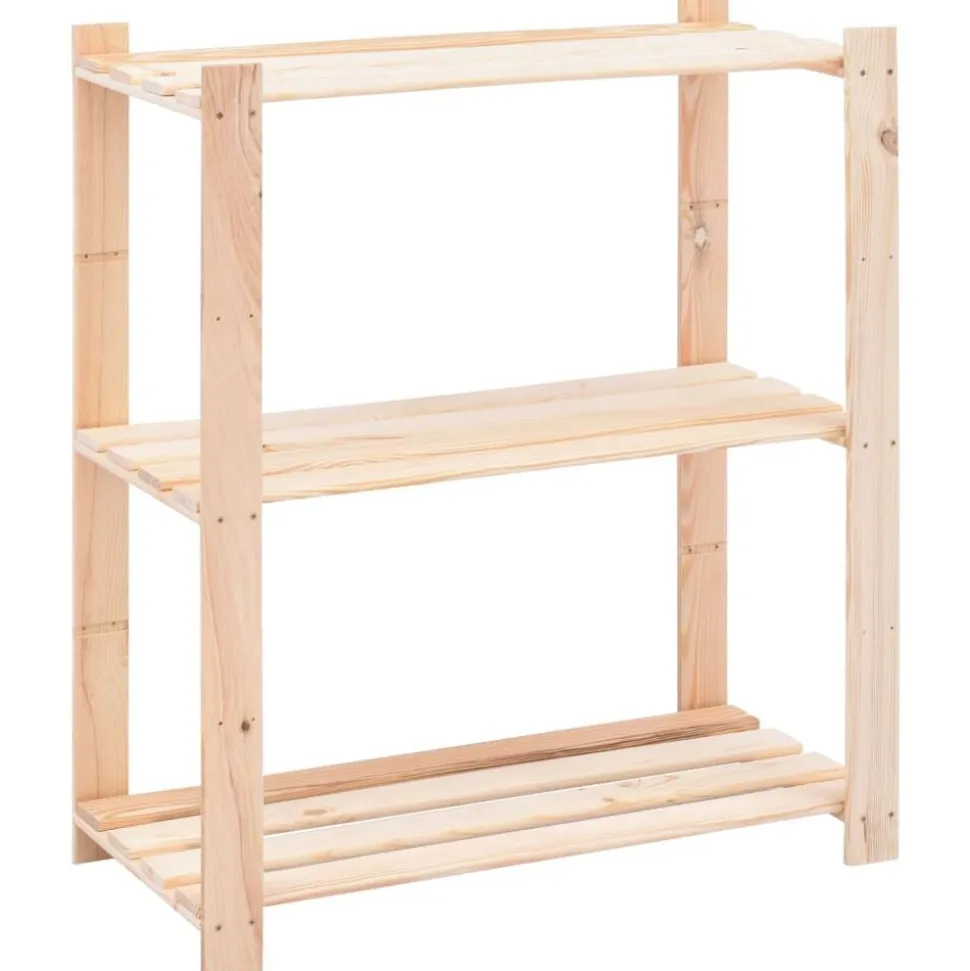 vidaXL Opbergrek 3-laags 80x38x90 cm massief grenenhout 150 kg