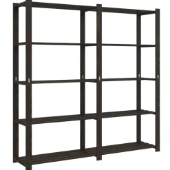 vidaXL Opbergrek 5-laags 170x38x170 cm massief grenenhout zwart