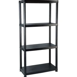 vidaXL Opbergrek 4-laags 61x30,5x130 cm kunststof zwart