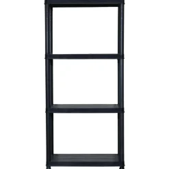 vidaXL Opbergrek 4-laags 61x30,5x130 cm kunststof zwart