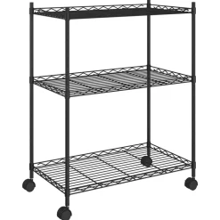 vidaXL Opbergrek met wielen 3-laags 60x35x81 cm 150 kg zwart