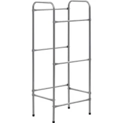 vidaXL Opbergrek voor 3 kratten 50x33x116 staal zilverkleurig