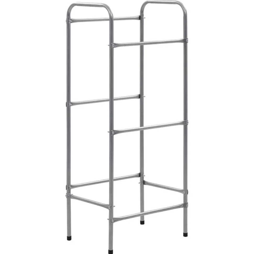 vidaXL Opbergrek voor 3 kratten 50x33x116 staal zilverkleurig