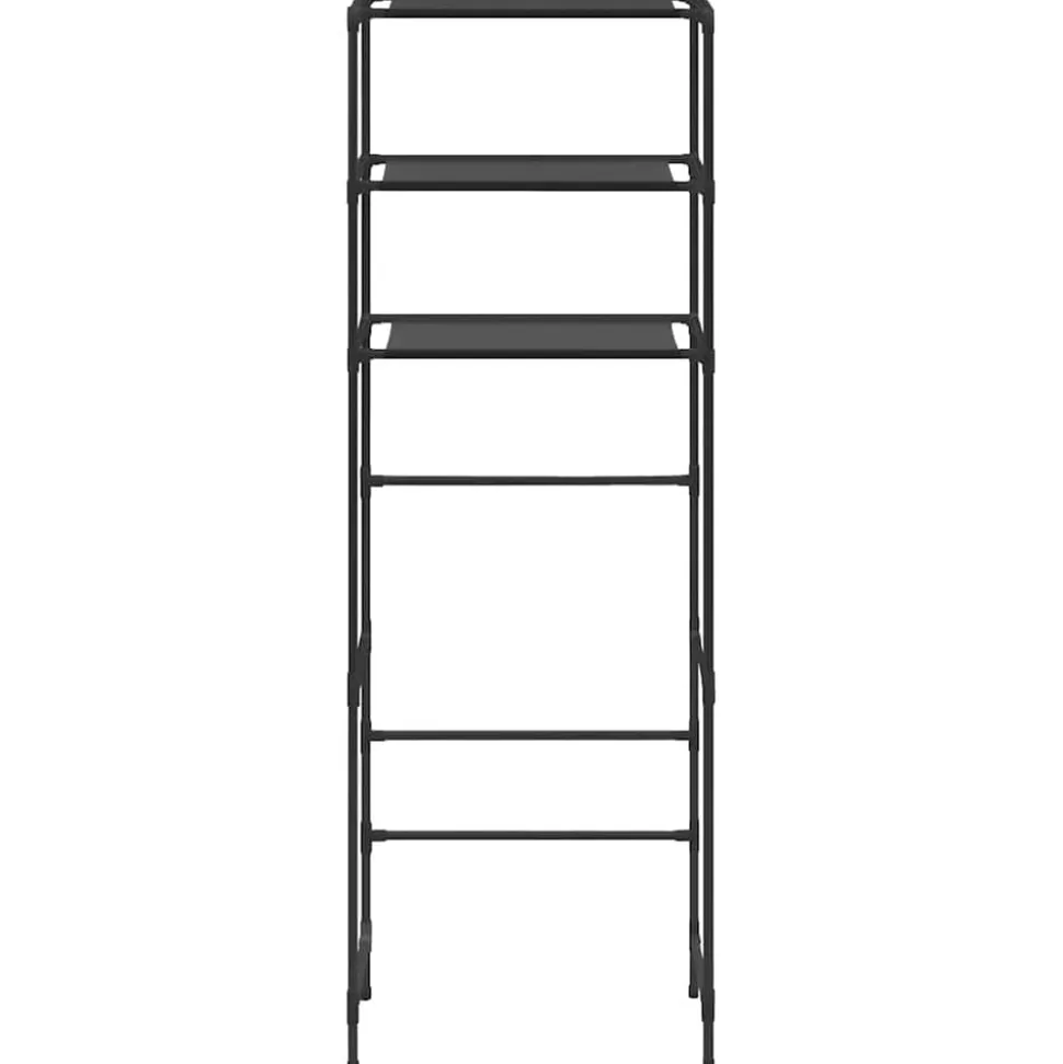 vidaXL Opbergrek voor boven toilet 3-laags 53x28x169 cm zwart
