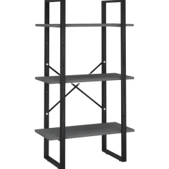 vidaXL Opbergrek 60x30x105 cm massief grenenhout grijs