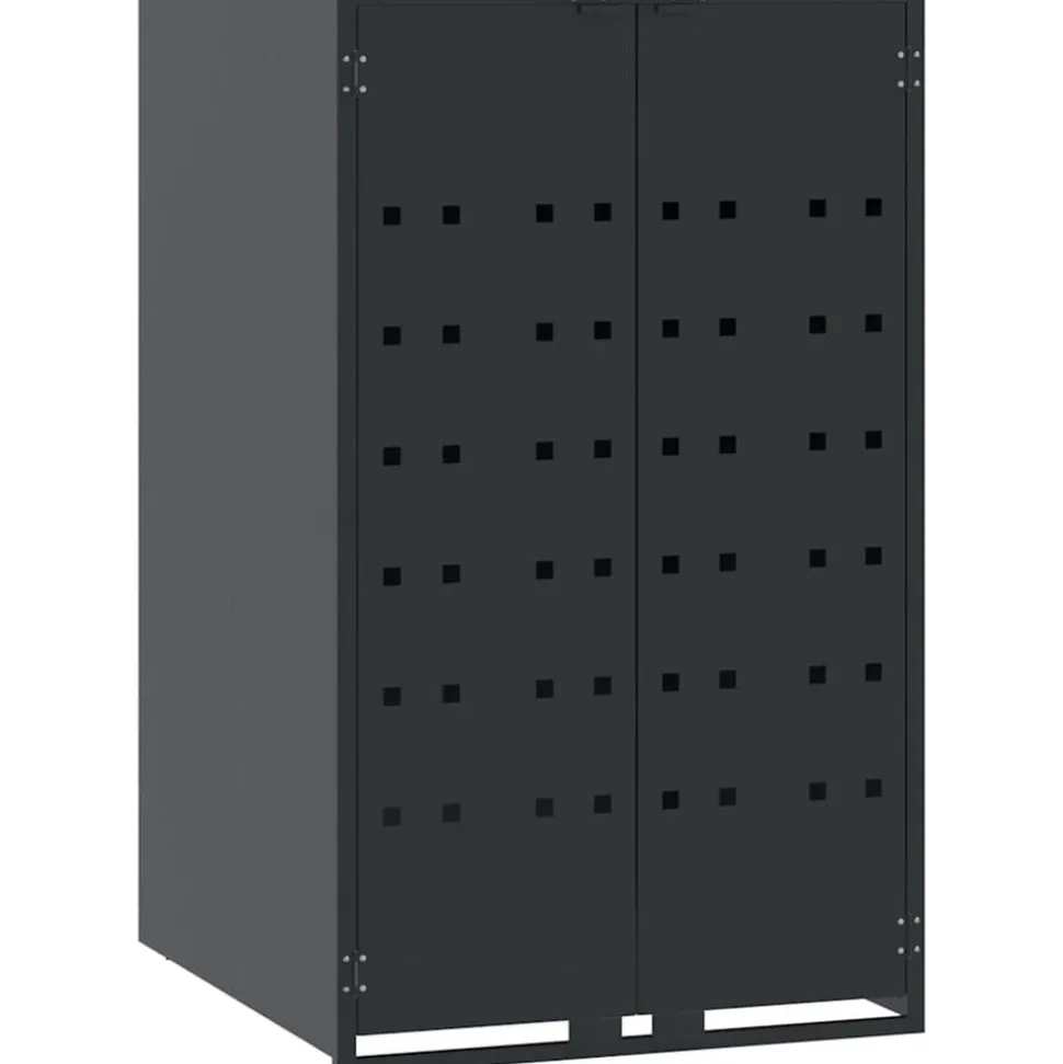 vidaXL Opbergruimte voor enkele afvalbak antraciet 69x79x117 cm staal