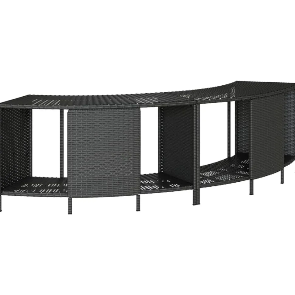 vidaXL Opbergschappen voor hottub 2 st poly rattan zwart