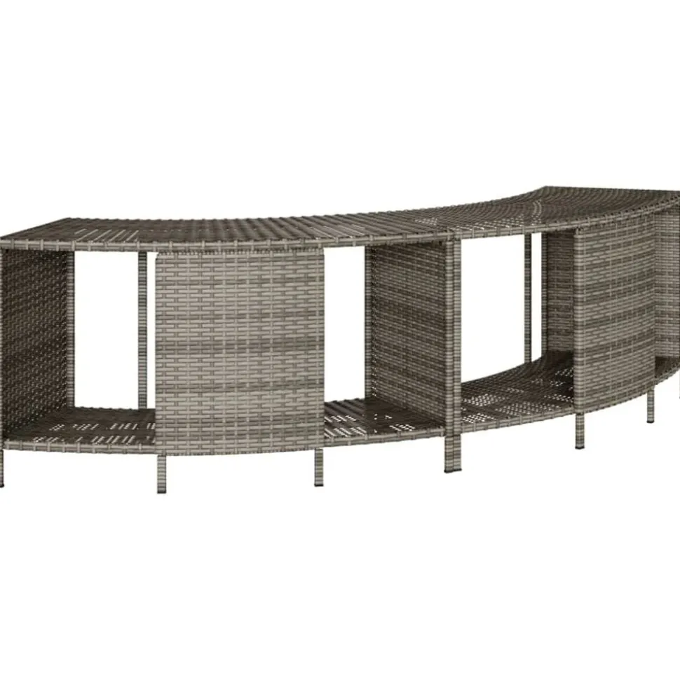 vidaXL Opbergschappen voor hottub 2 st poly rattan grijs