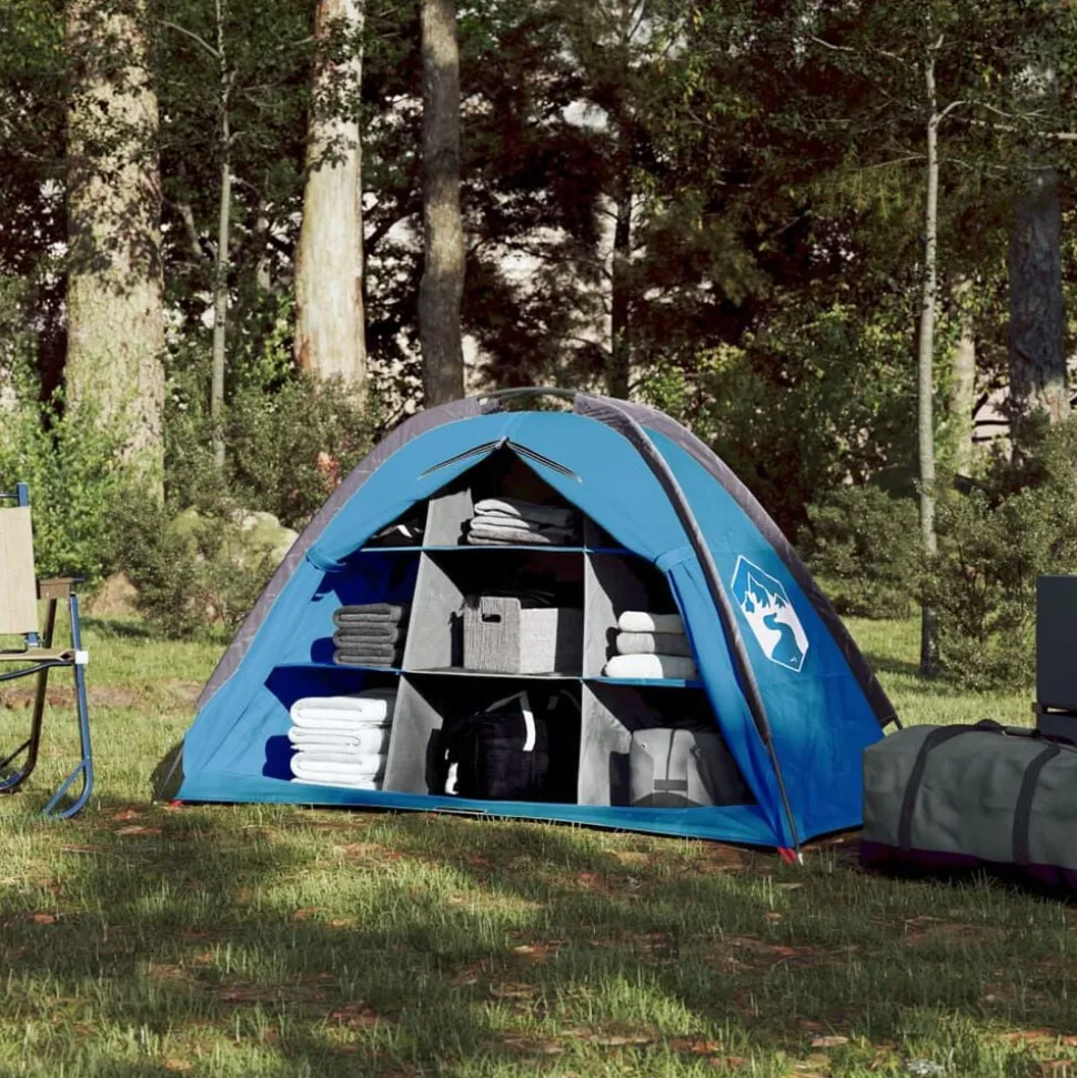 vidaXL Opbergtent 9 vakken waterdicht blauw