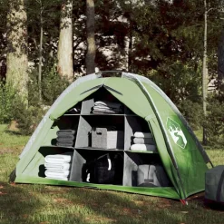 vidaXL Opbergtent 9 vakken waterdicht groen