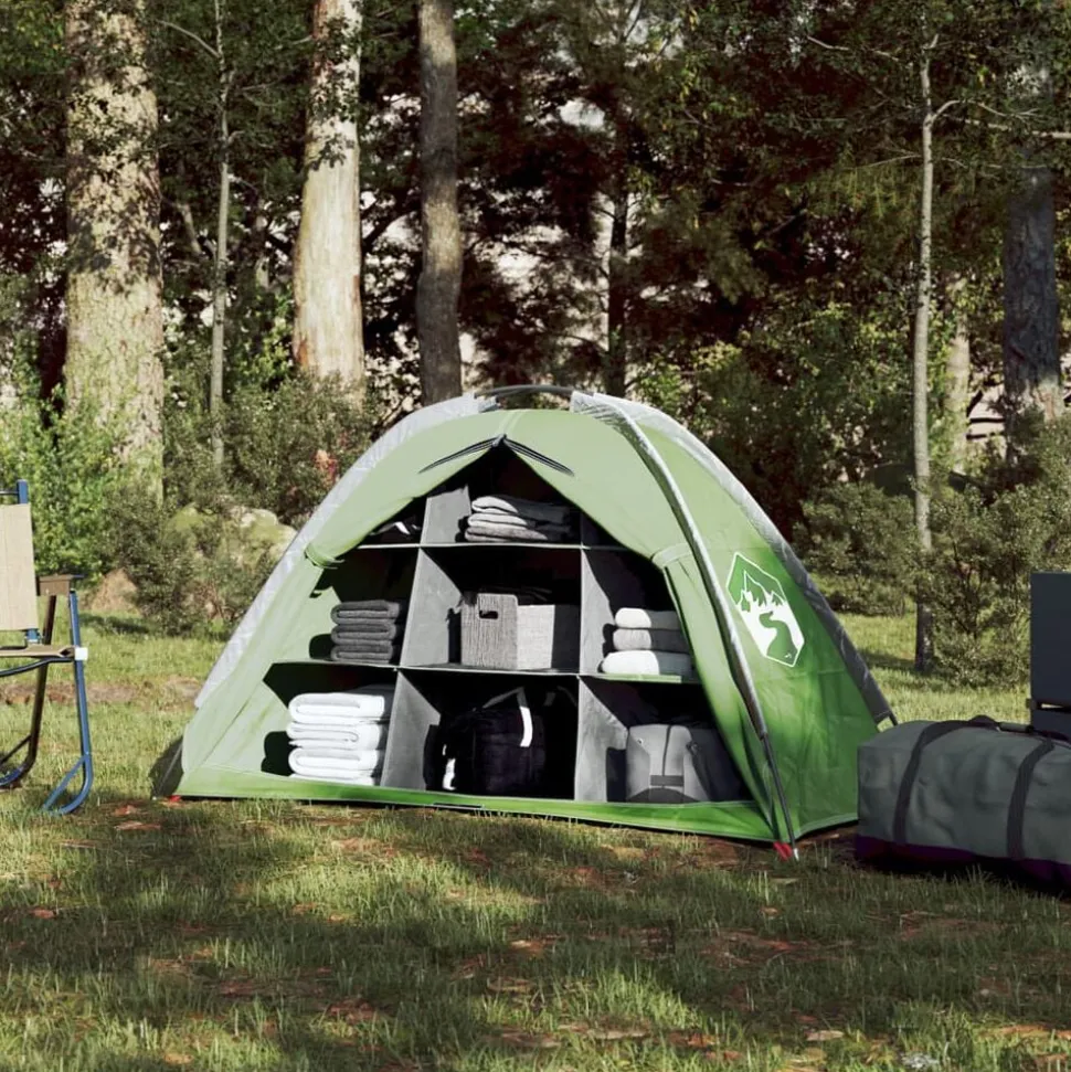 vidaXL Opbergtent 9 vakken waterdicht groen