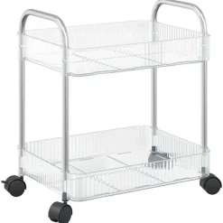 vidaXL Opbergtrolley 2-laags 37x28x43,5 cm acryl transparant