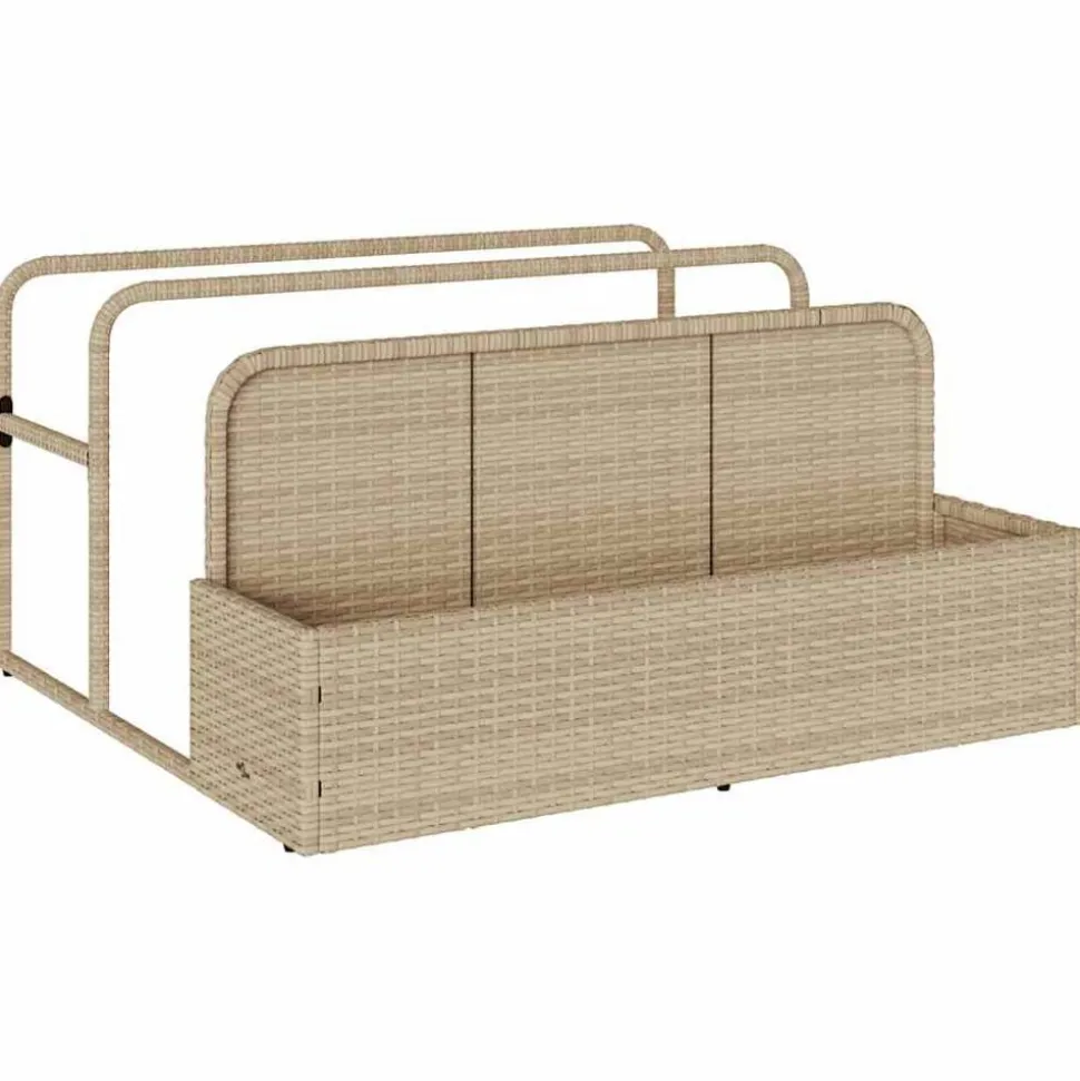 vidaXL Opbergzak voor aan het zwembad, beige, 110x100x57 cm, polyrotan