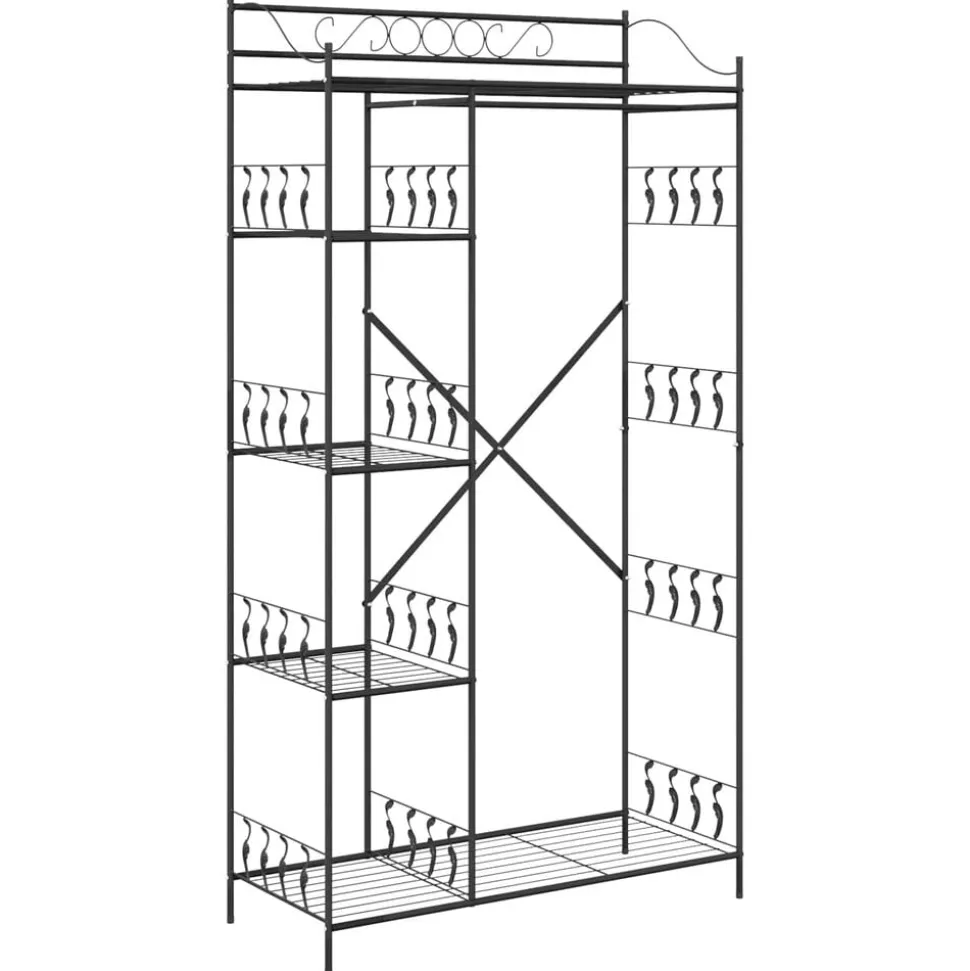 vidaXL Open Kledingkast met plank Zwart 101 x 43 x 188 cm Staal