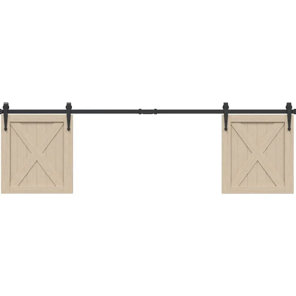 vidaXL Ophangset voor schuifdeur 183 cm koolstofstaal