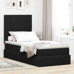 vidaXL Opslag bed met matras met matras Zwart 90 x 190 cm Fluweel
