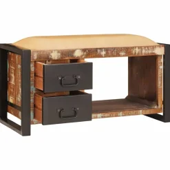 vidaXL Opslagbank Multikleur 80 x 35 x 40 cm Massief gerecycled hout