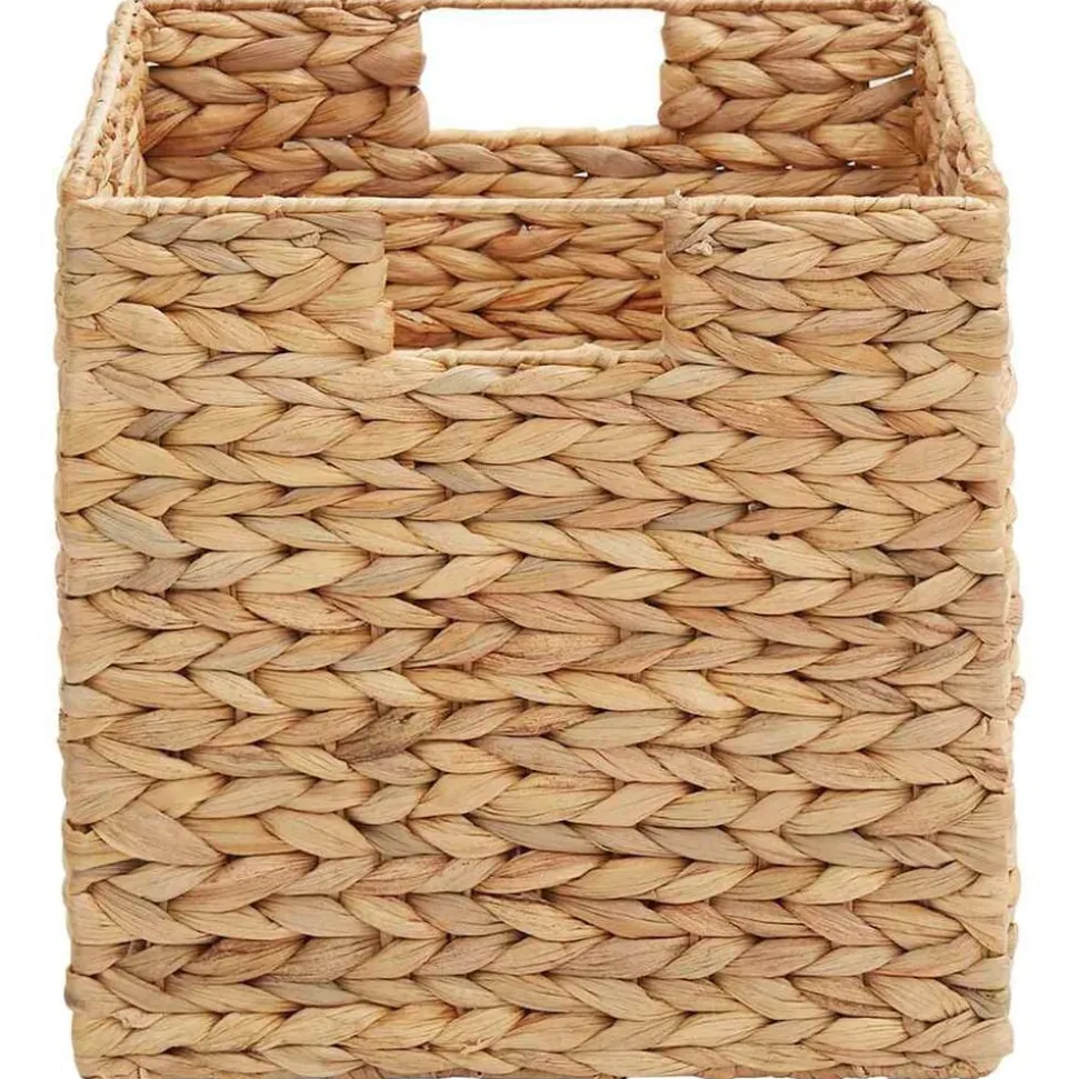 vidaXL Opslagmanden 2 pcs Naturel 28 x 28 x 28 cm Waterhyacint