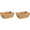 vidaXL Opslagmanden 2 pcs Naturel 38 x 28 x 15 cm Waterhyacint