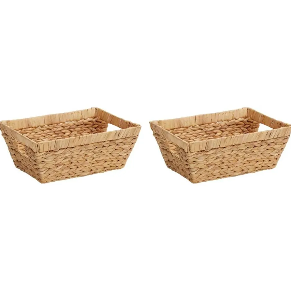 vidaXL Opslagmanden 2 pcs Naturel 38 x 28 x 15 cm Waterhyacint