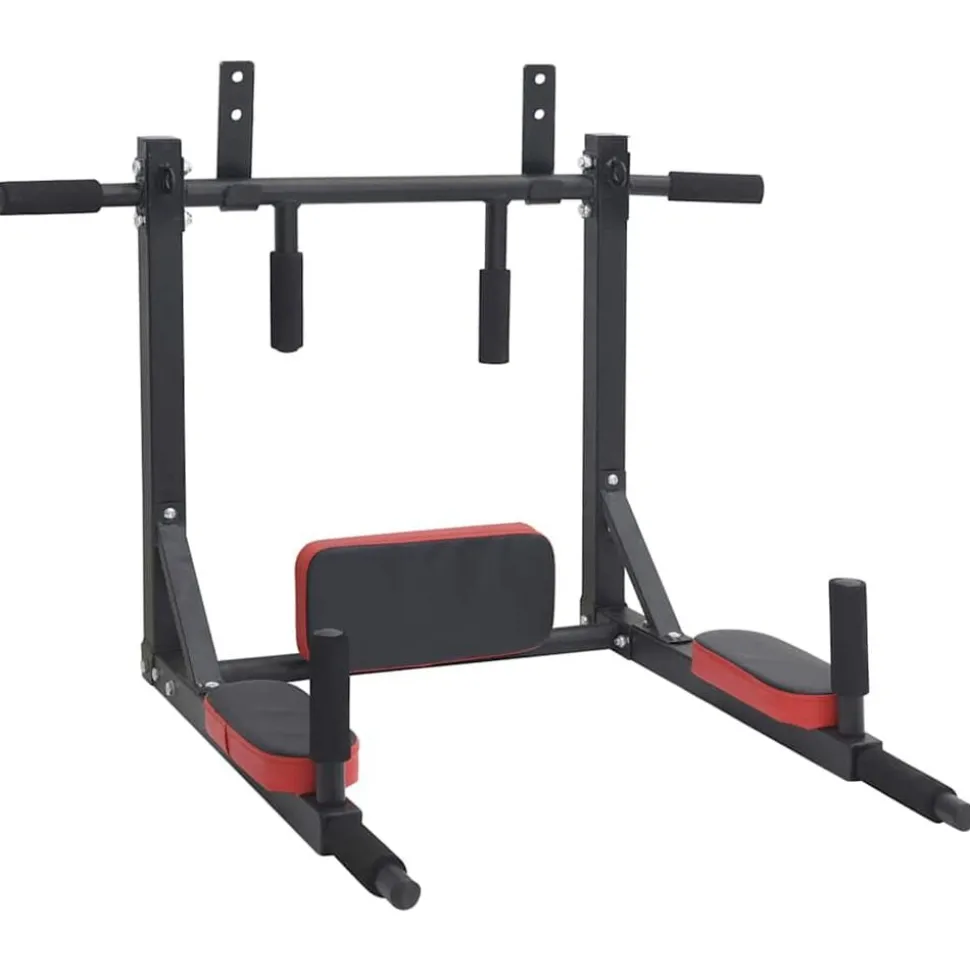 VidaXL Optrekbar dipstation Zwart en Rood 89 x 59 x 70 cm