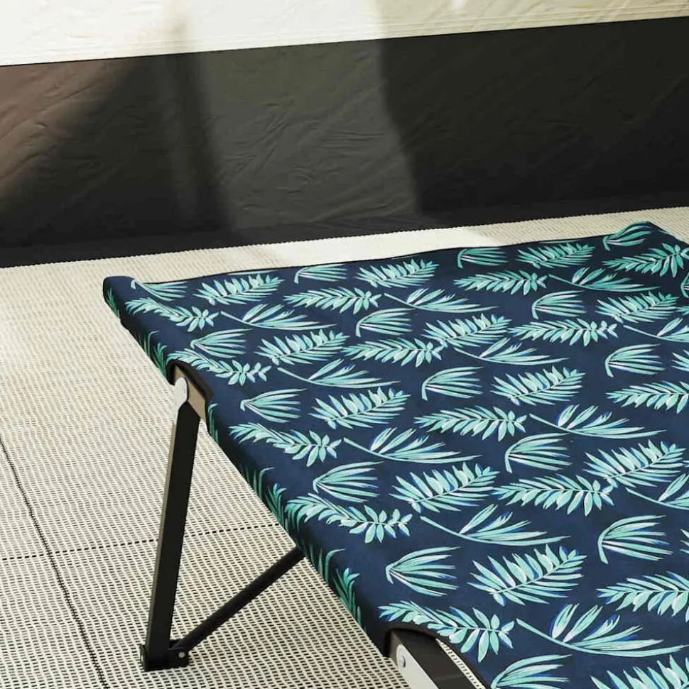 vidaXL Opvouwbaar Camping Bed Bossen 206 x 76 x 74 cm Oxford en Staal