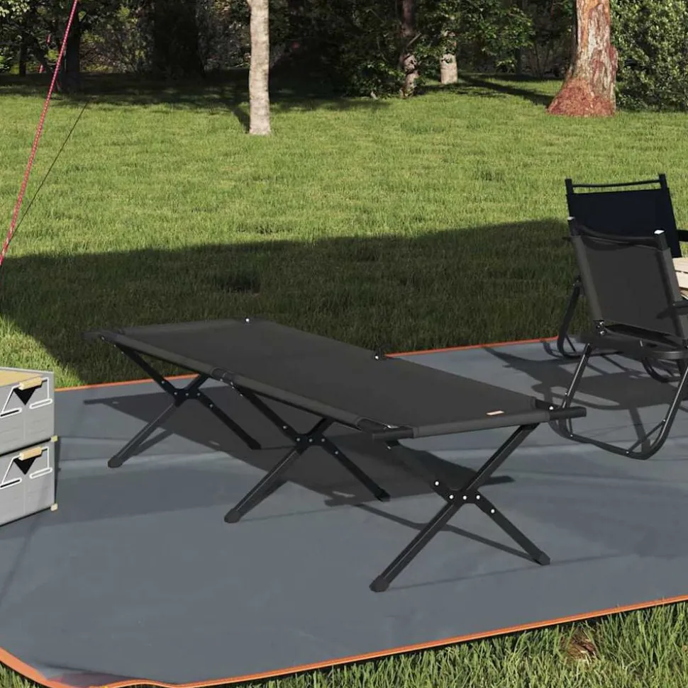 vidaXL Opvouwbaar Camping Bed Zwart 193 x 69 x 45 cm Oxford stof