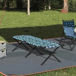 vidaXL Opvouwbaar Camping Bed Blad Bossen 193 x 69 x 45 cm Oxford stof