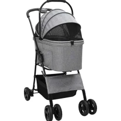 vidaXL Opvouwbare Huisdierenwagen Grijs 81 x 47 x 99 cm Polyester