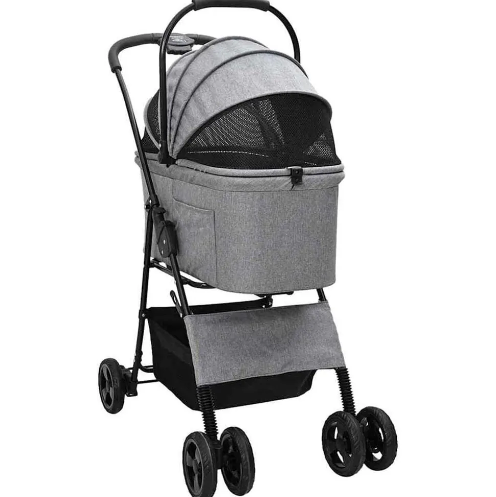 vidaXL Opvouwbare Huisdierenwagen Grijs 81 x 47 x 99 cm Polyester