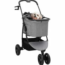 vidaXL Opvouwbare Huisdierenwagen Grijs 78 x 54 x 101 cm Polyester